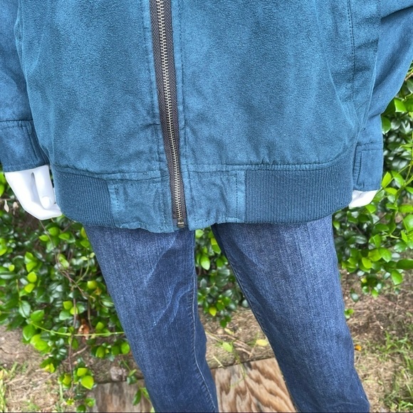 TASSO Elba Vegan Emerald Green Suede Racer Style Men’s Classic Jacket - Picture 7 of 10